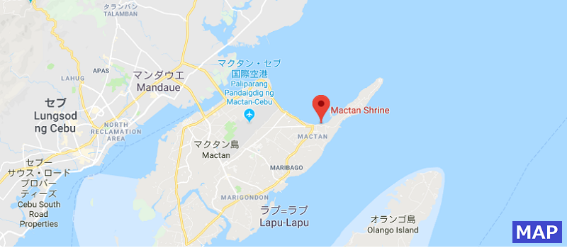 マクタン・シュライン所在地のgoogleMapへのリンクボタン